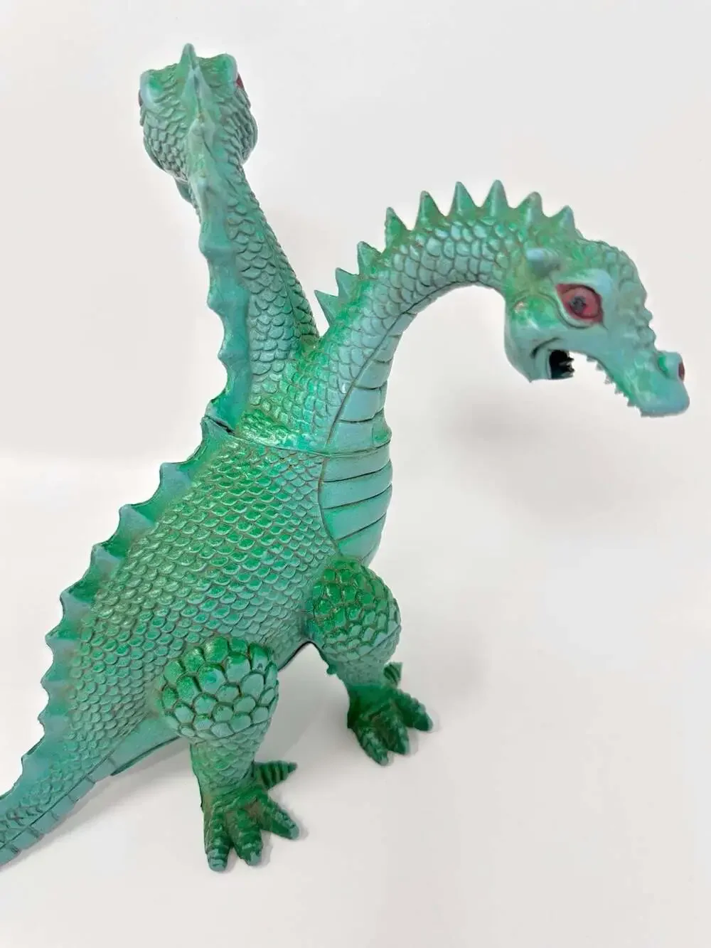 Green Two-Headed Dragon Action Figure Monster vintage toy by Imperial Toys 1983